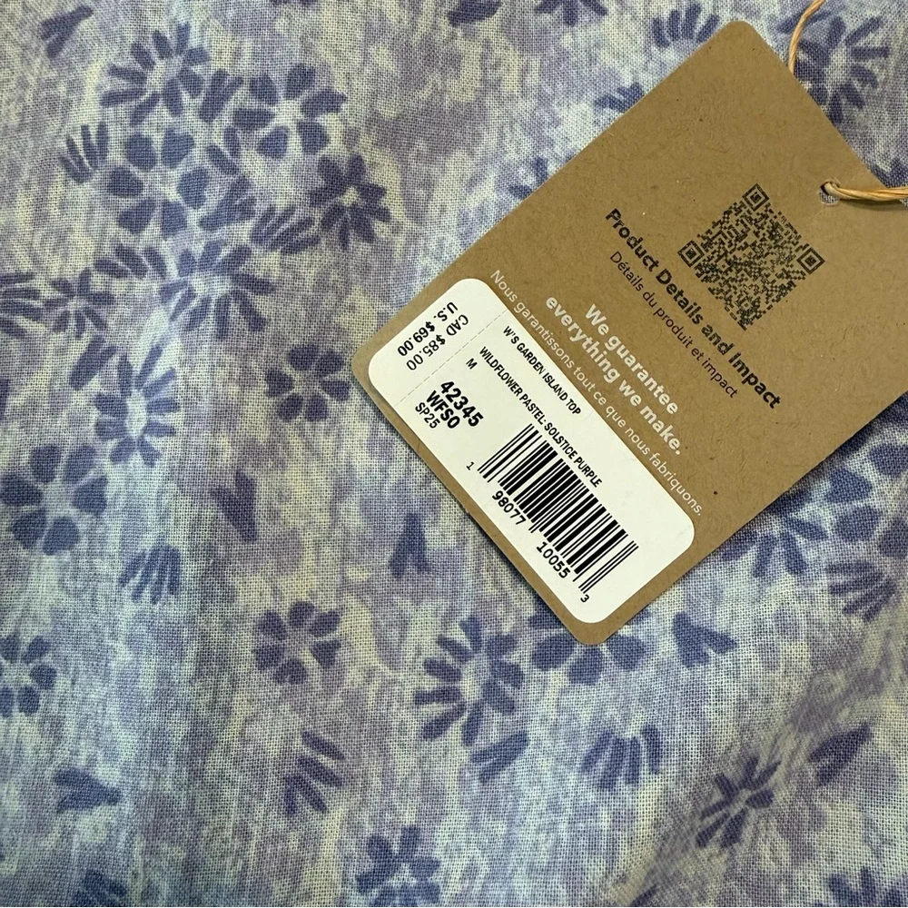 Patagonia Light Blue Floral Button-Front Tank Top - Picture 5 of 7